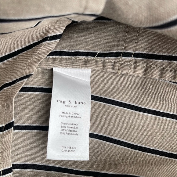Rag & Bone Roxanne utility Dress linen blend belt 
Striped Beige Black SIZE S - Picture 10 of 16
